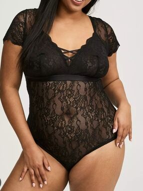 Torrid Black Lace Bodysuit